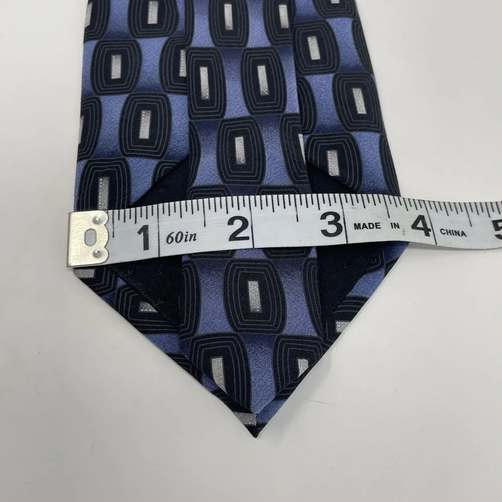 Croft Barrow 100% Silk Red Blue Black Vintage Stripes Geometric Classic Lot of 2